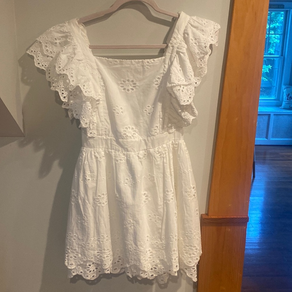 White eyelet dress